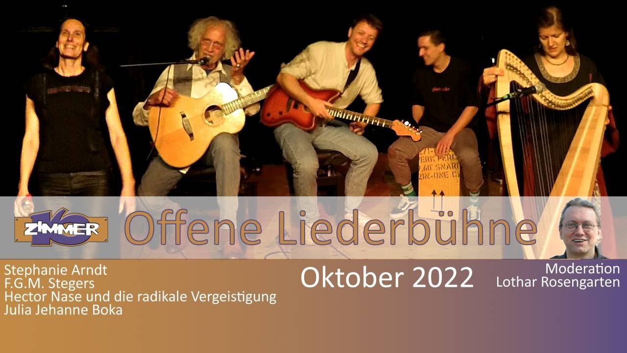 17. oktober 2022 - Stephanie Arndt - F.G.M. Stegers - Hector Nase und die radikale Vergeistigung - Julia Jehanne Boka - Moderation: Lothar Rosengarten